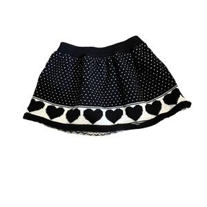 Kid's Gap Black & White Heart Print Knit Skirt
